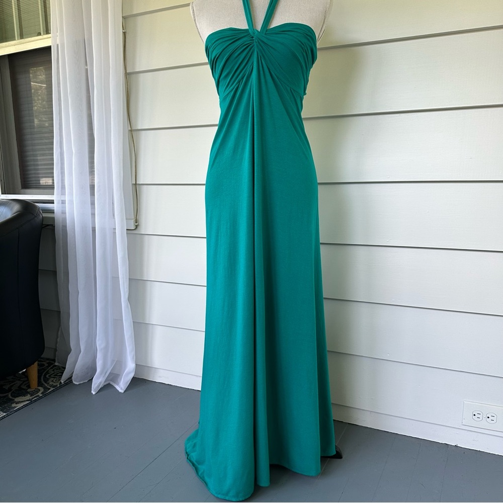 VS Bra Tops maxi halter dress, green, VGUC